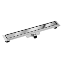 Odpływ liniowy podłogowy Balneo Duplex Next Mirror Silver 80 cm chrom dwustronny ze stali nierdzewnej z niskim syfonem i głębokim osadnikiem