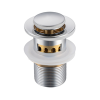 Korek umywalkowy mosiężny Balneo Klik Klak G chrom z koszyczkiem i przelewem