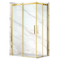 Kabina prysznicowa rozsuwana Balneo Rio 90 x 90 cm złota transparentna