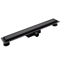 Odpływ liniowy podłogowy Balneo Duplex Next Black 70 cm czarny dwustronny ze stali nierdzewnej szczotkowanej z niskim syfonem i głębokim osadnikiem