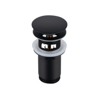 Korek umywalkowy mosiężny Balneo Klik Klak C czarny z przelewem