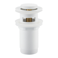 Korek umywalkowy mosiężny Balneo Klik Klak E biały z przelewem