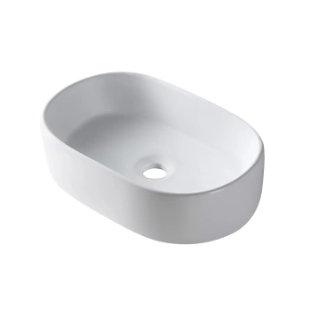 Umywalka nablatowa Balneo Vilar 56 x 35,5 cm biała ceramiczna