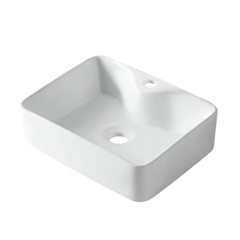 Umywalka nablatowa Balneo Savia 49 x 38 cm biała ceramiczna