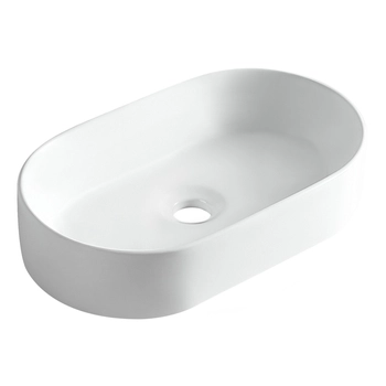 Umywalka nablatowa Balneo Nessa 51 x 31 cm biała ceramiczna