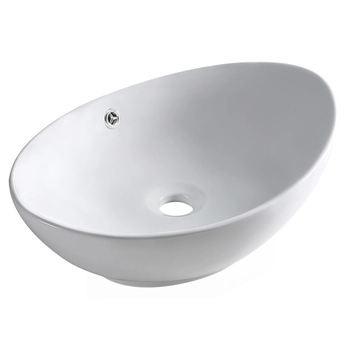 Umywalka nablatowa Balneo Zerra 59 x 39 cm biała ceramiczna