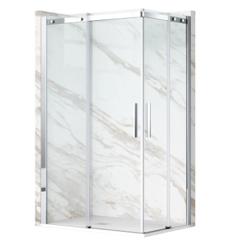 Kabina prysznicowa rozsuwana Balneo Rio 80 x 80 cm chrom transparentna