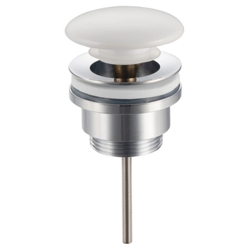 Korek umywalkowy mosiężny Balneo Klik Klak D biały uniwersalny z ceramiczną główką