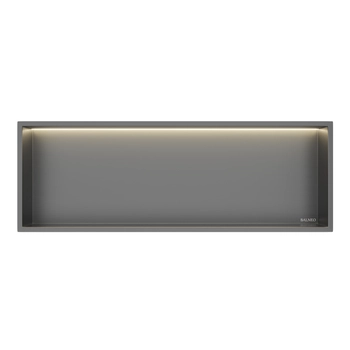Półka wnękowa Balneo Wall Box LED Gun Metal 90 x 30 x 10 cm