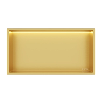 WALL-BOX ONE - BRASS /GOLD z LED - 30x60x10 cm