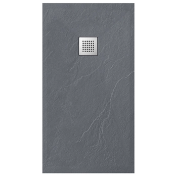 Brodzik z konglomeratu mineralnego Balneo Stone Tray 140 x 90 x 2,5 cm ciemnoszary niski prostokątny