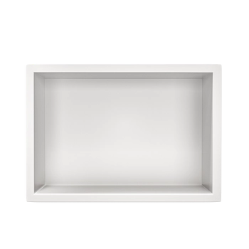 Półka wnękowa Balneo WALL-BOX ONE White 30x20x10 cm biała ze stali nierdzewnej z kołnierzem