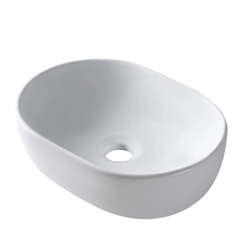 Umywalka nablatowa Balneo Fiora 48 x 35 cm biała ceramiczna