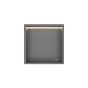 WALL-BOX ONE - GUN METAL z LED - 30x30x10 cm