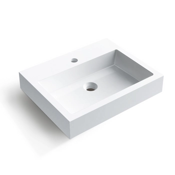 Umywalka nablatowa Balneo Lucy 50 x 40 cm biała z konglomeratu