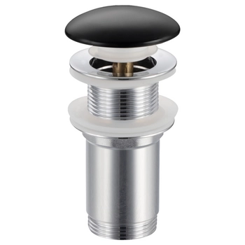 Korek umywalkowy mosiężny Balneo Klik Klak C czarny bez przelewu z ceramiczną główką