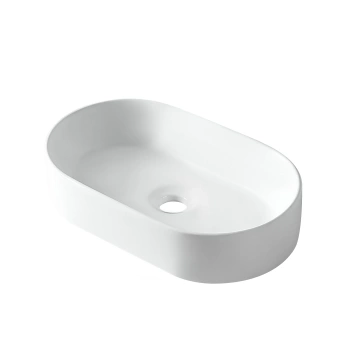 Umywalka nablatowa Balneo Nessa 51 x 31 cm biała ceramiczna